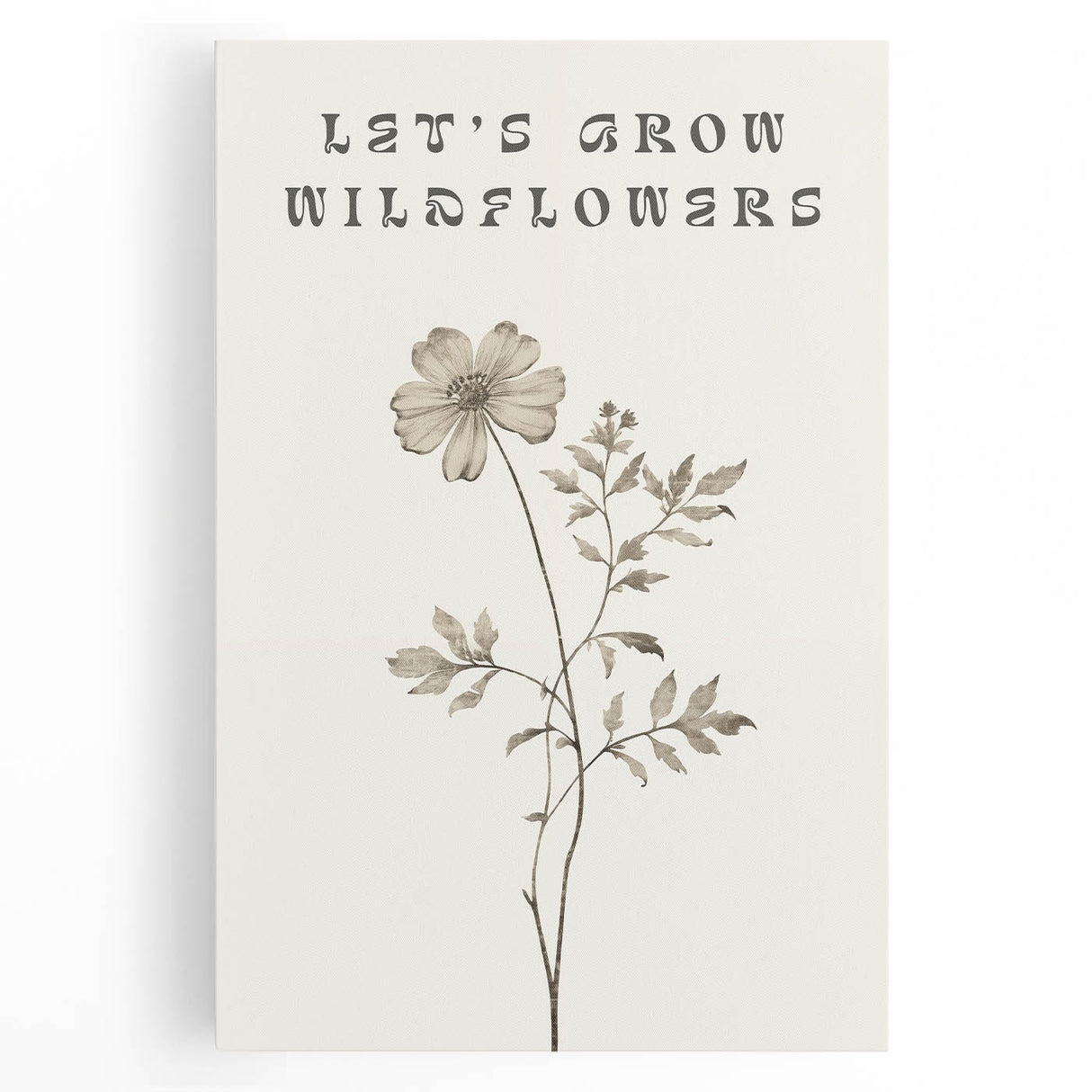 Minimalist Botanical Art: "Let’s Grow Wildflowers" Modern Floral Print