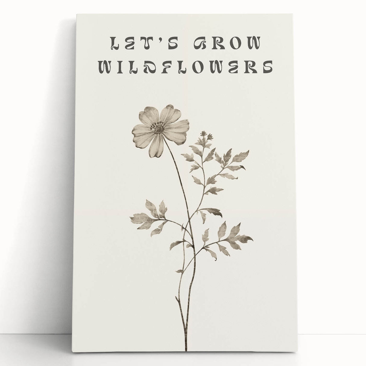 Minimalist Botanical Art: "Let’s Grow Wildflowers" Modern Floral Print