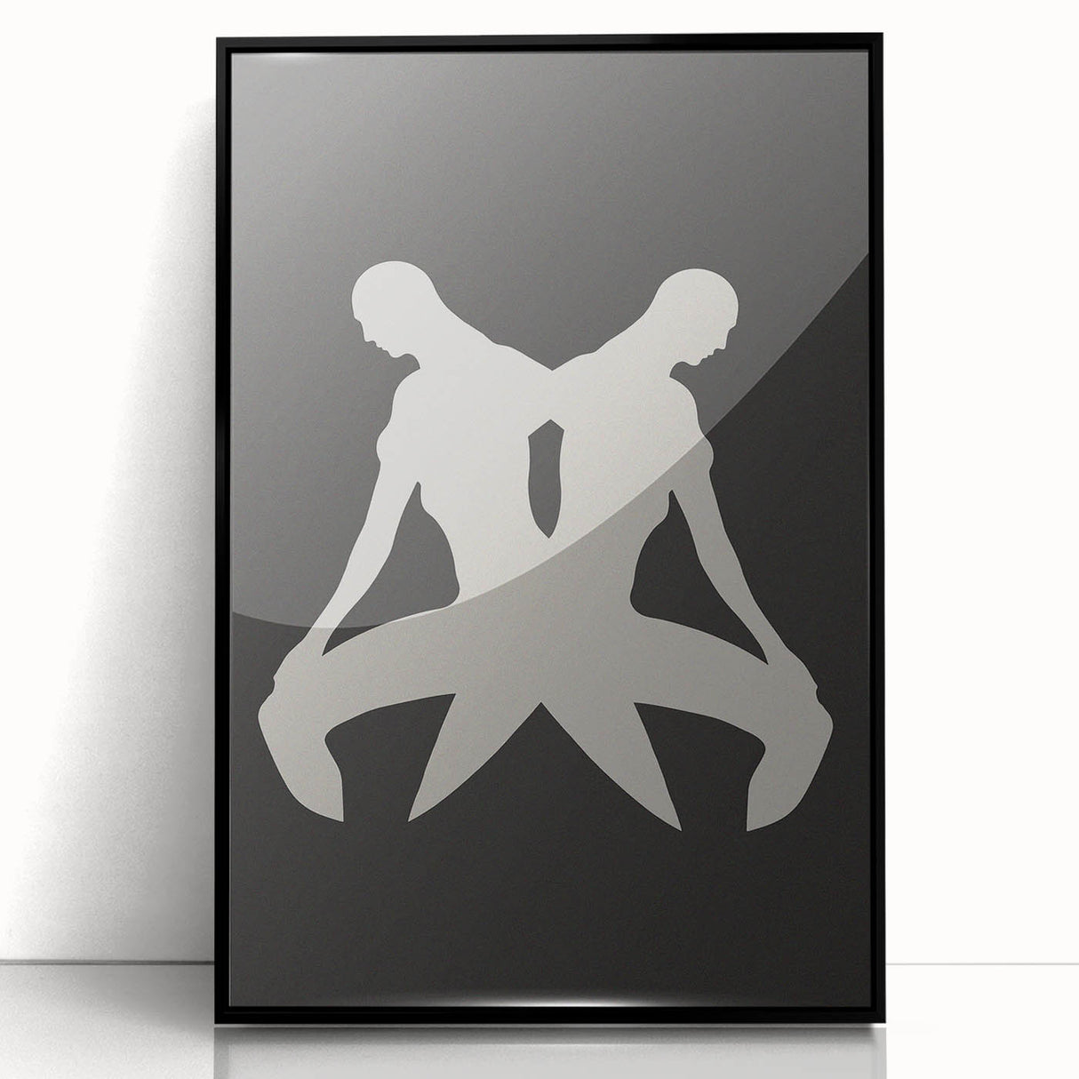 Minimalist Silhouette Art – Abstract Modern Figure Wall Decor in Black