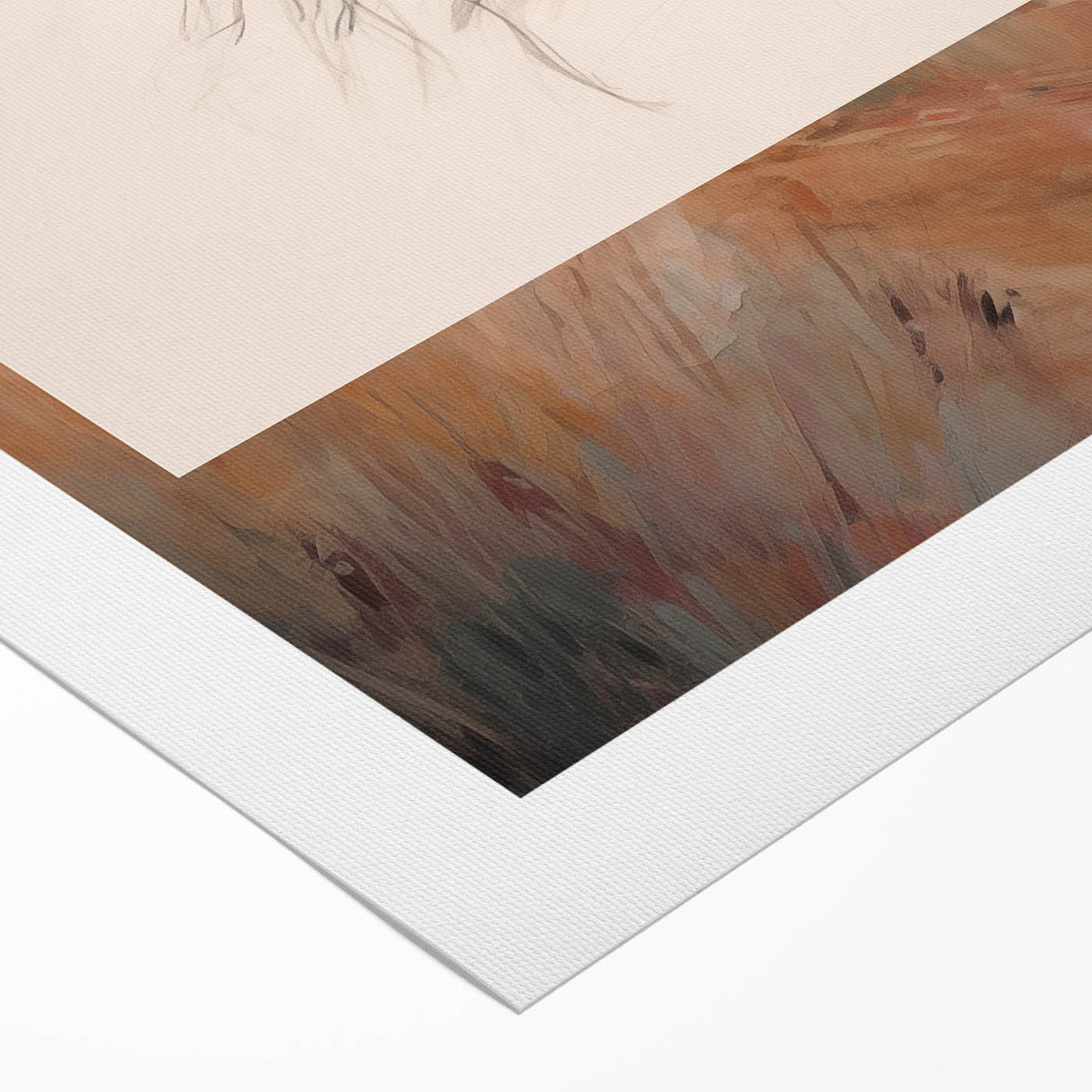 Dreamy Minimalist Portrait – Abstract Line Art with Serene Landscape