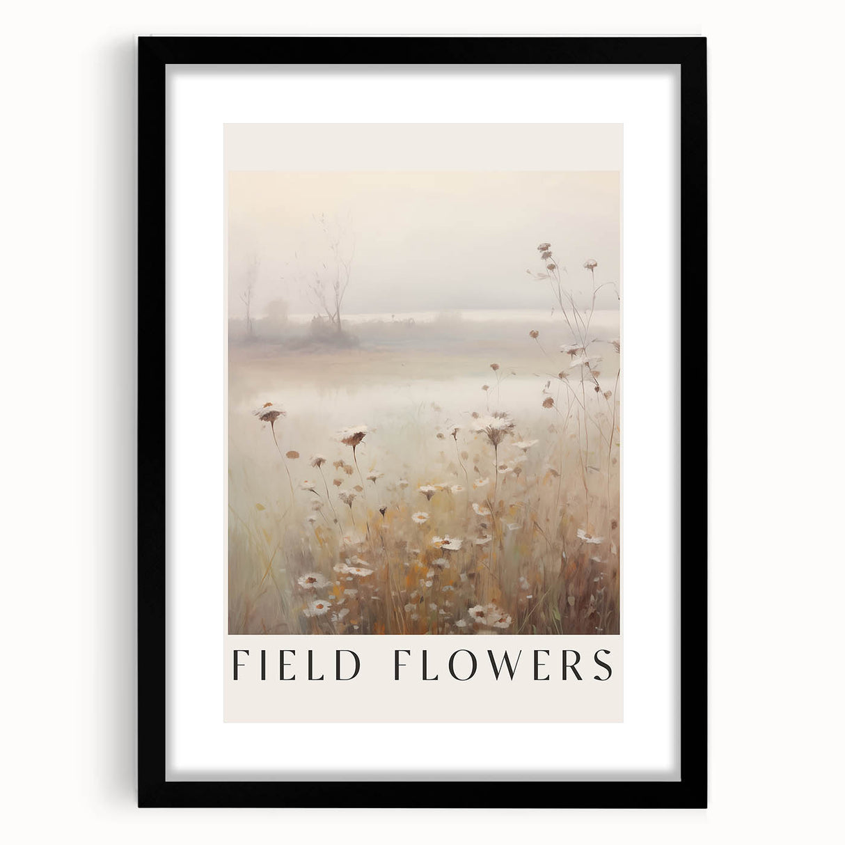Field Flowers Minimalist Art – Elegant Nature-Inspired Wall Decor
