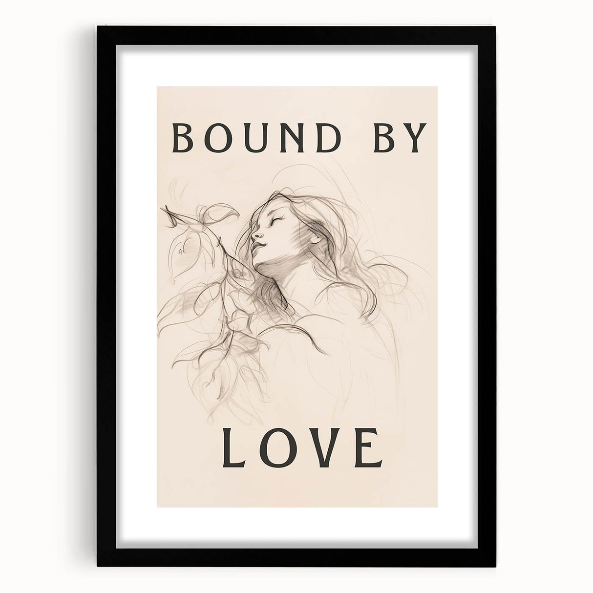 Bound by Love Minimalist Art – Elegant Line Drawing for Modern Spaces