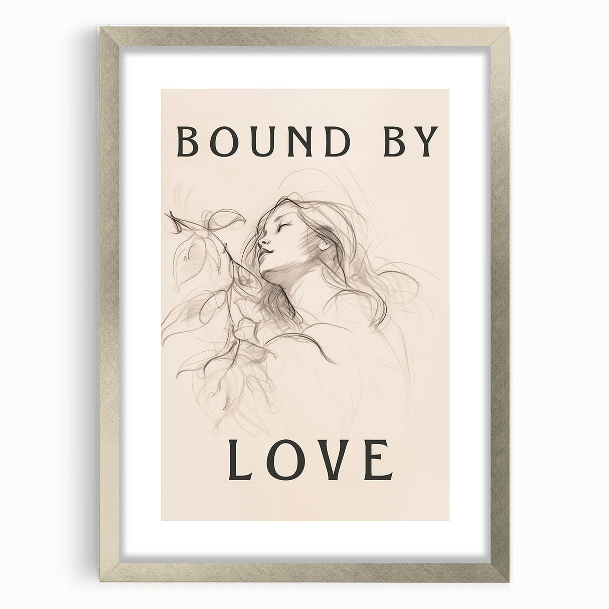 Bound by Love Minimalist Art – Elegant Line Drawing for Modern Spaces