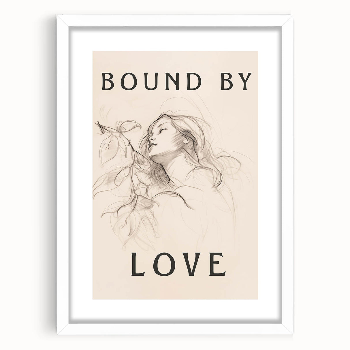 Bound by Love Minimalist Art – Elegant Line Drawing for Modern Spaces
