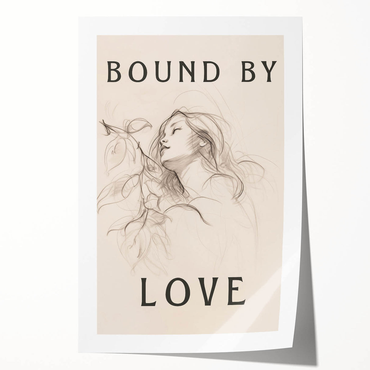 Bound by Love Minimalist Art – Elegant Line Drawing for Modern Spaces