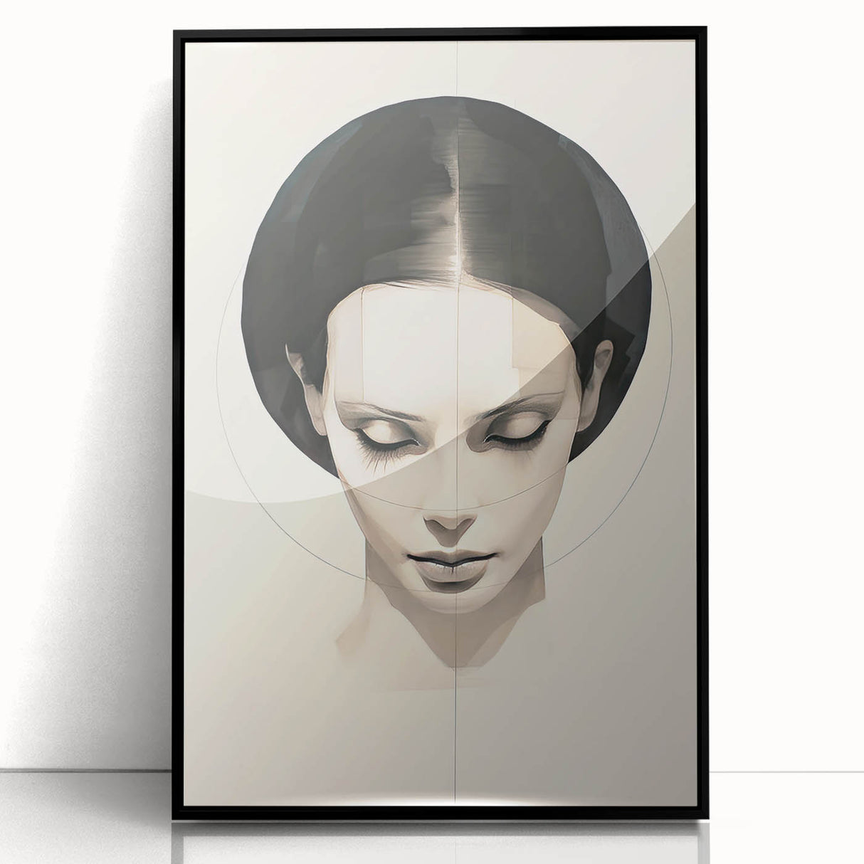Minimalist Portrait Wall Art – Abstract Black and White Female Silhouette