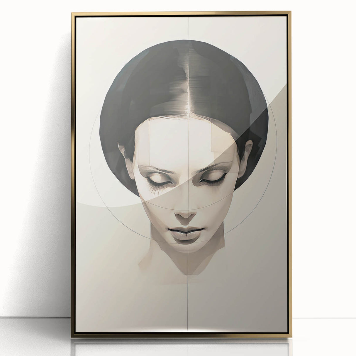 Minimalist Portrait Wall Art – Abstract Black and White Female Silhouette