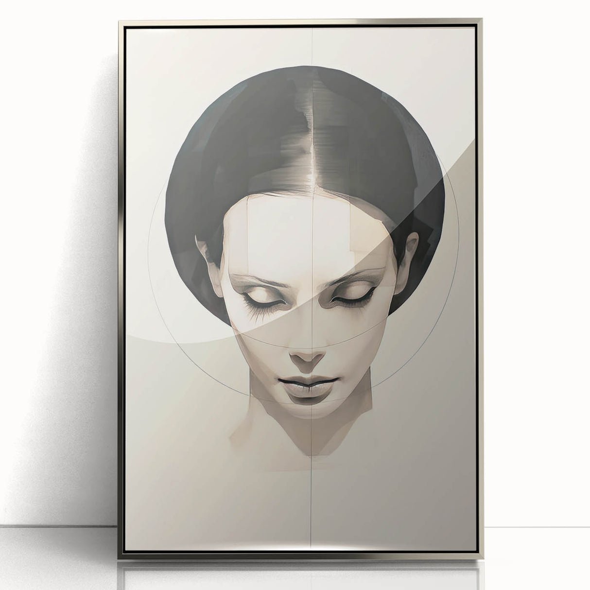 Minimalist Portrait Wall Art – Abstract Black and White Female Silhouette