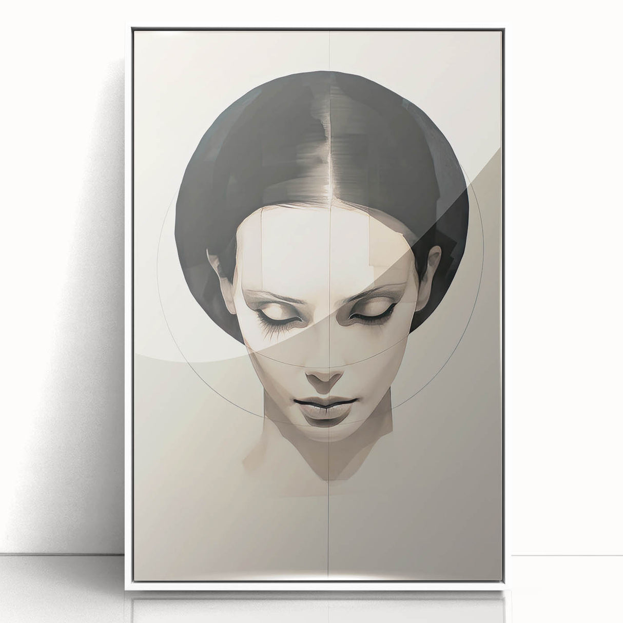 Minimalist Portrait Wall Art – Abstract Black and White Female Silhouette