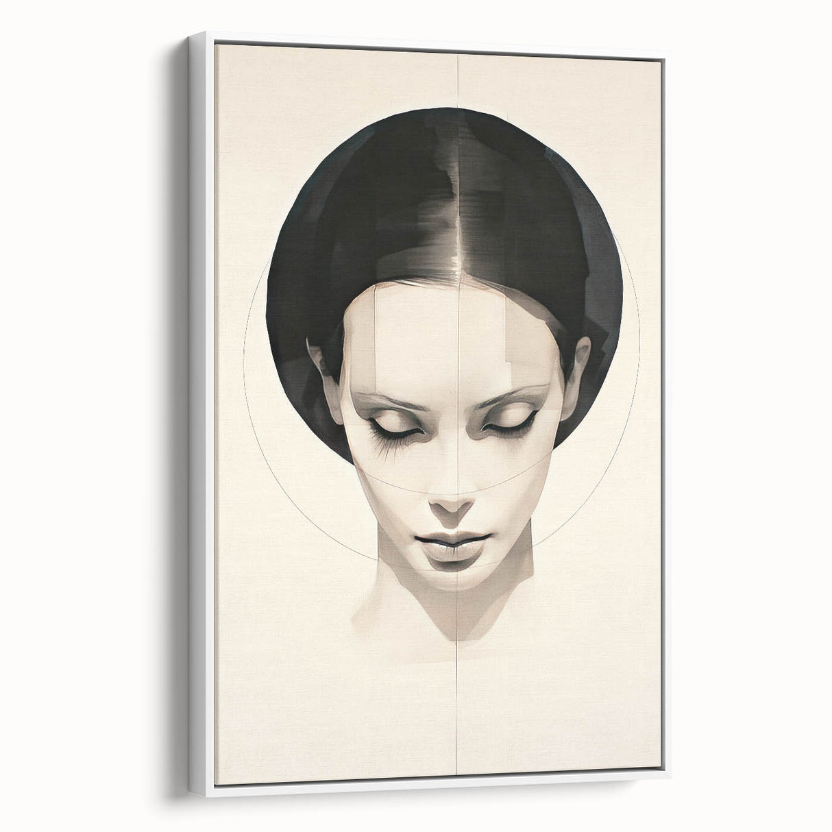 Minimalist Portrait Wall Art – Abstract Black and White Female Silhouette