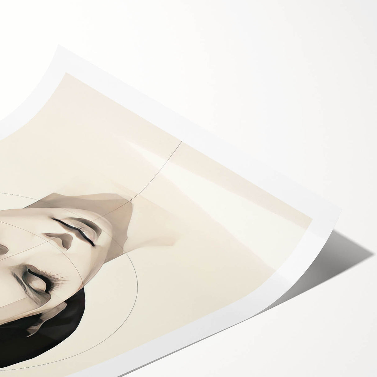 Minimalist Portrait Wall Art – Abstract Black and White Female Silhouette