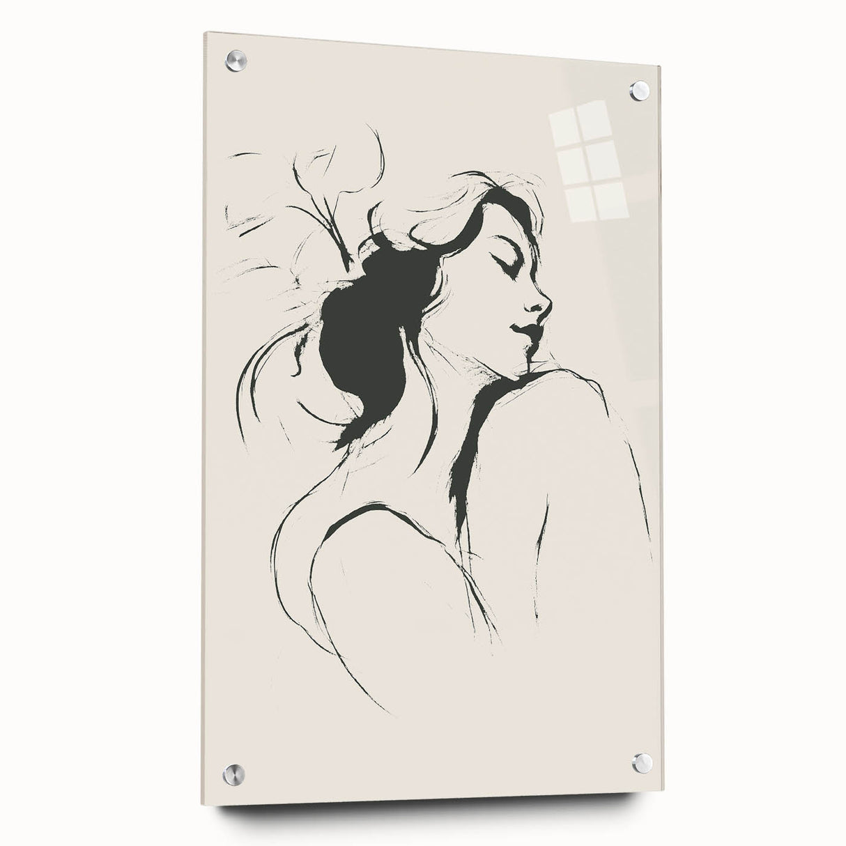 Minimalist Female Silhouette Art – Clean Line Sketch for Modern Decor