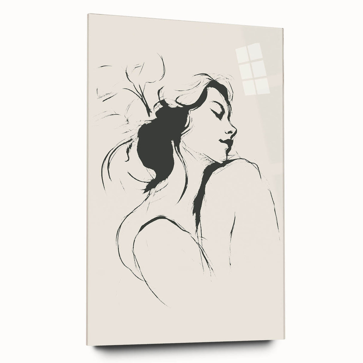 Minimalist Female Silhouette Art – Clean Line Sketch for Modern Decor