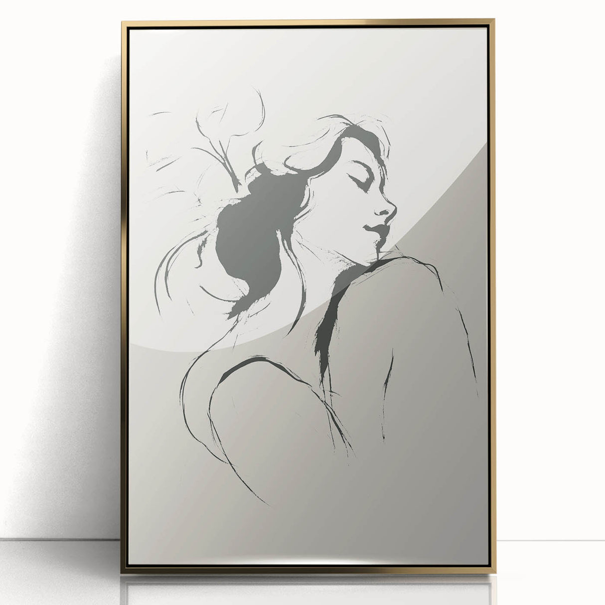Minimalist Female Silhouette Art – Clean Line Sketch for Modern Decor