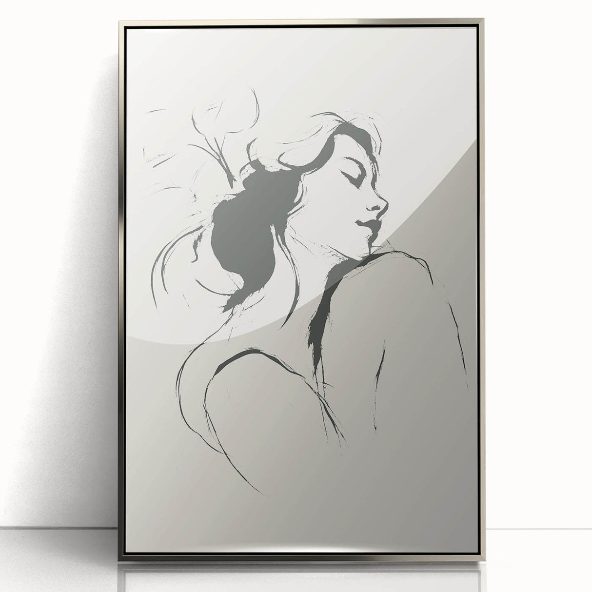 Minimalist Female Silhouette Art – Clean Line Sketch for Modern Decor