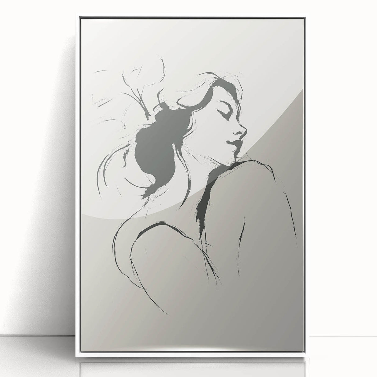 Minimalist Female Silhouette Art – Clean Line Sketch for Modern Decor