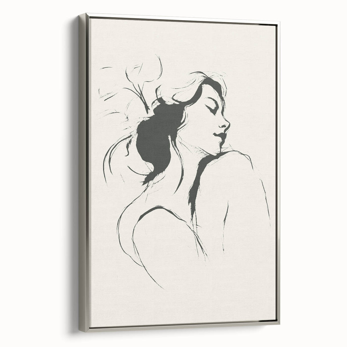 Minimalist Female Silhouette Art – Clean Line Sketch for Modern Decor