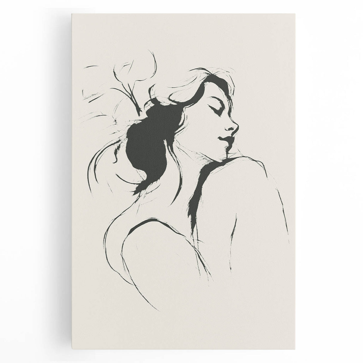 Minimalist Female Silhouette Art – Clean Line Sketch for Modern Decor