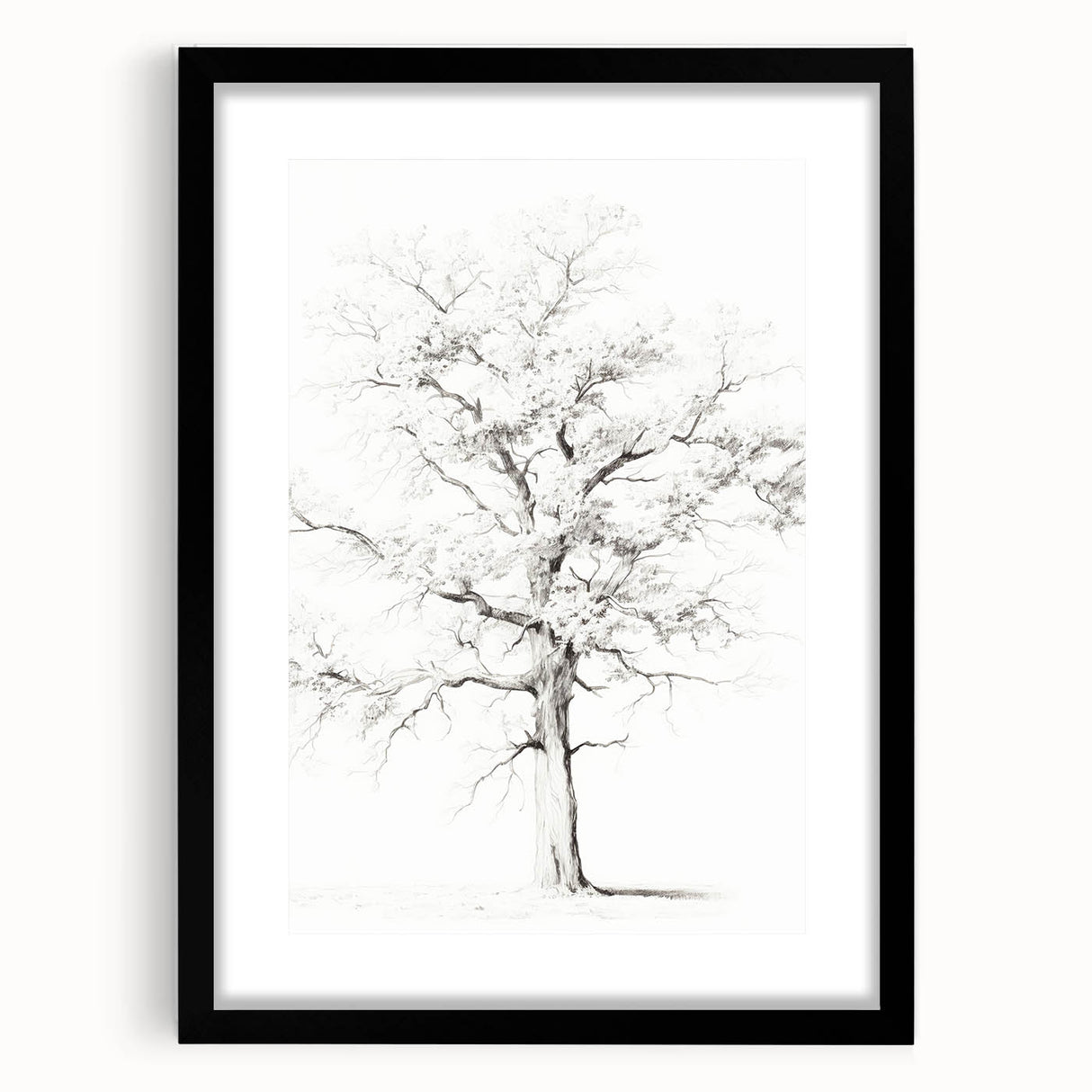 Minimalist Tree Drawing – Black and White Nature-Inspired Wall Art