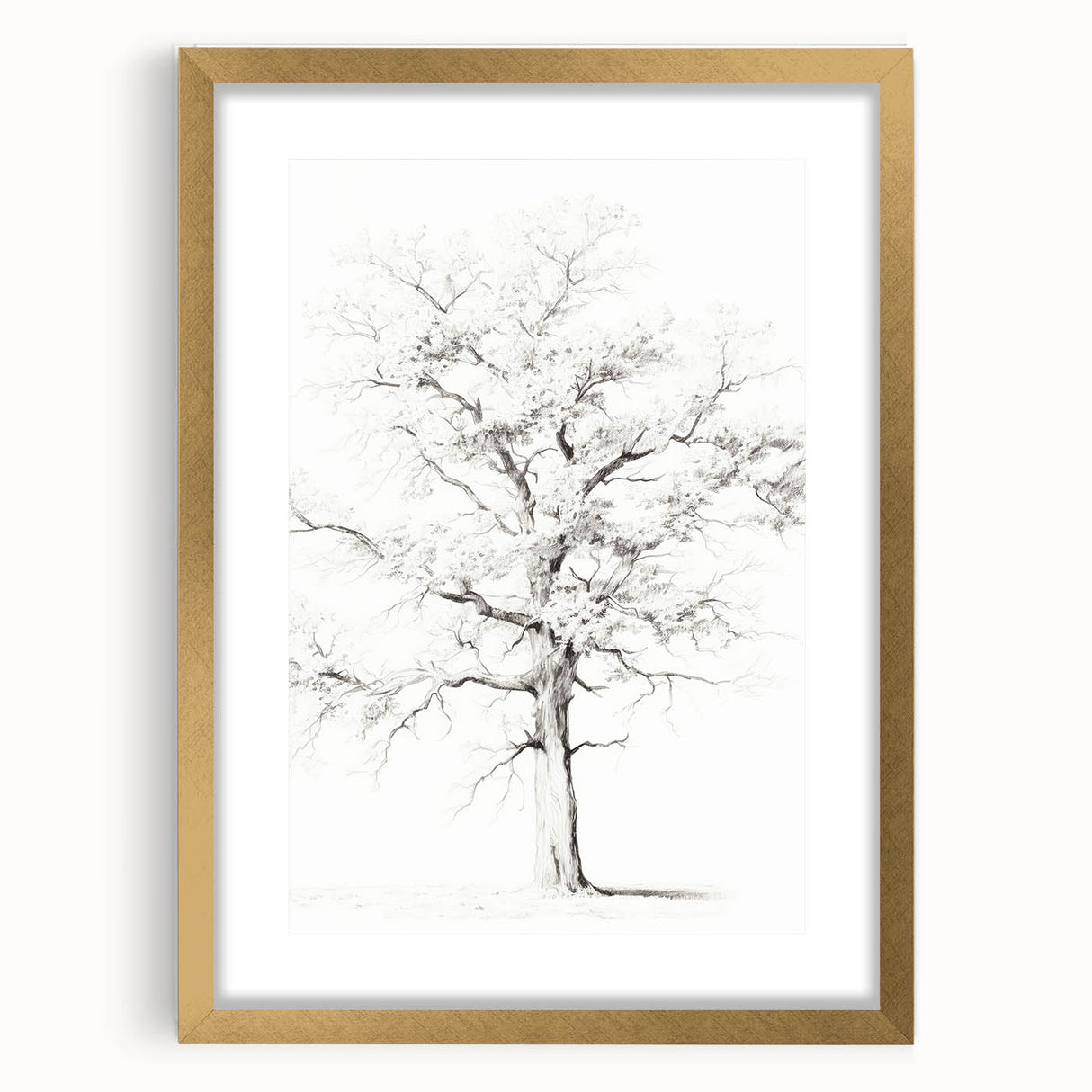 Minimalist Tree Drawing – Black and White Nature-Inspired Wall Art