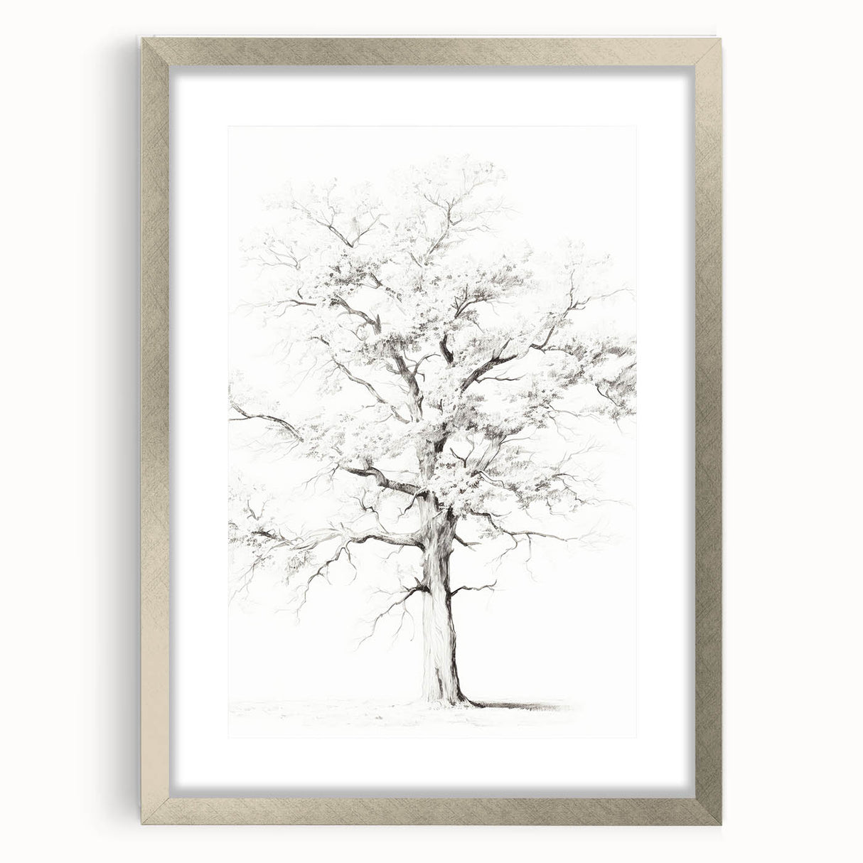 Minimalist Tree Drawing – Black and White Nature-Inspired Wall Art