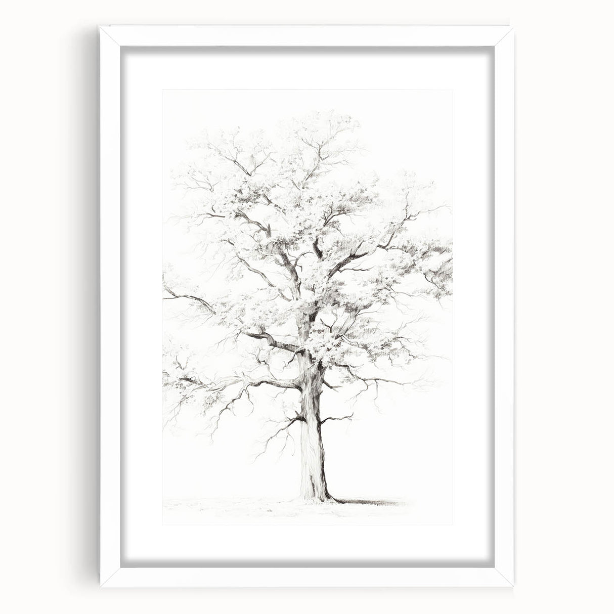 Minimalist Tree Drawing – Black and White Nature-Inspired Wall Art