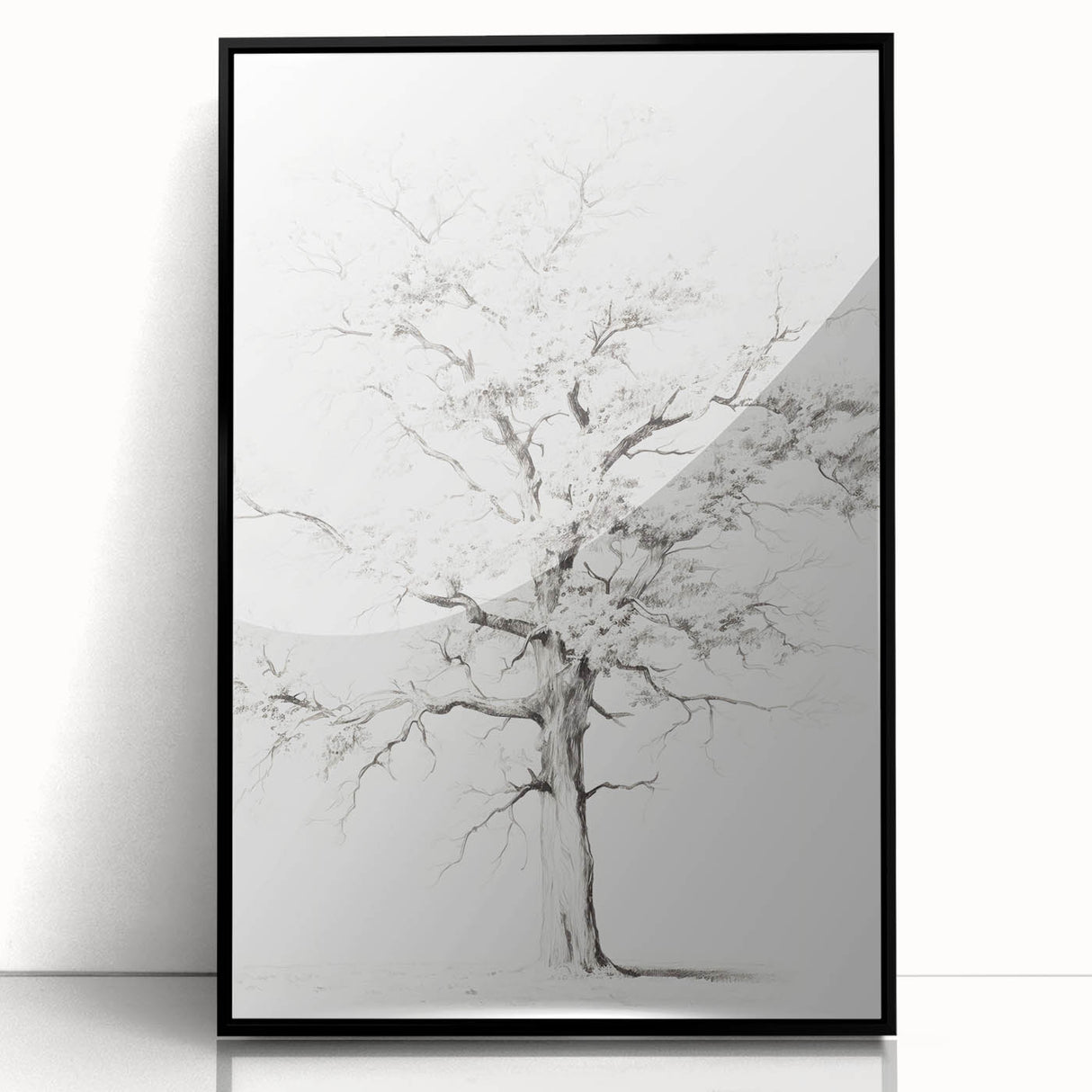 Minimalist Tree Drawing – Black and White Nature-Inspired Wall Art