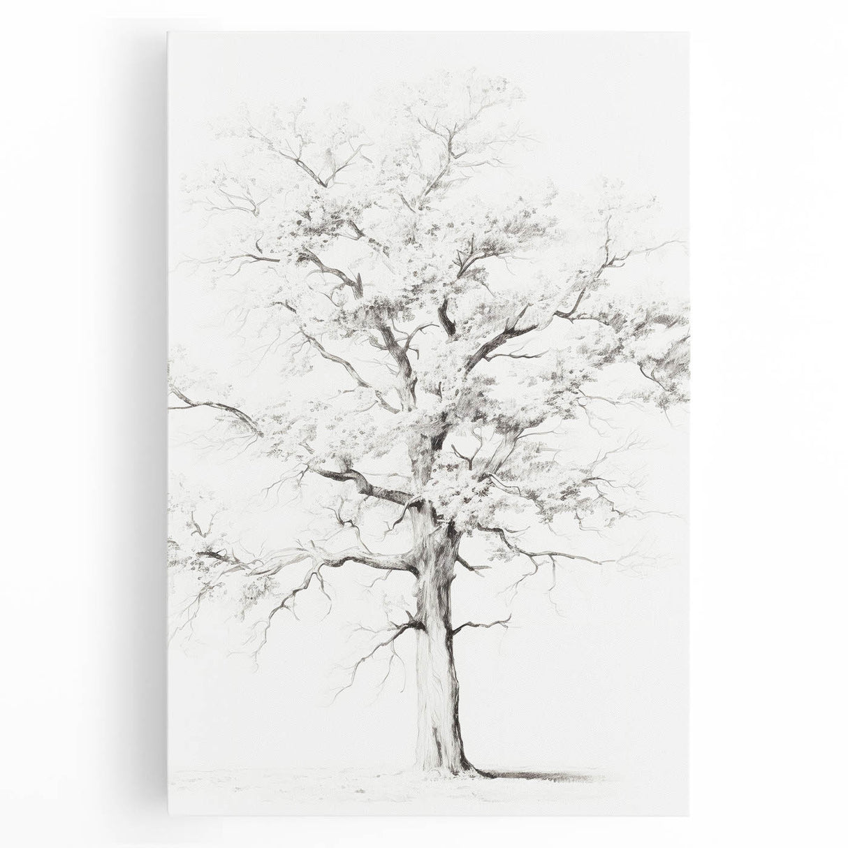 Minimalist Tree Drawing – Black and White Nature-Inspired Wall Art