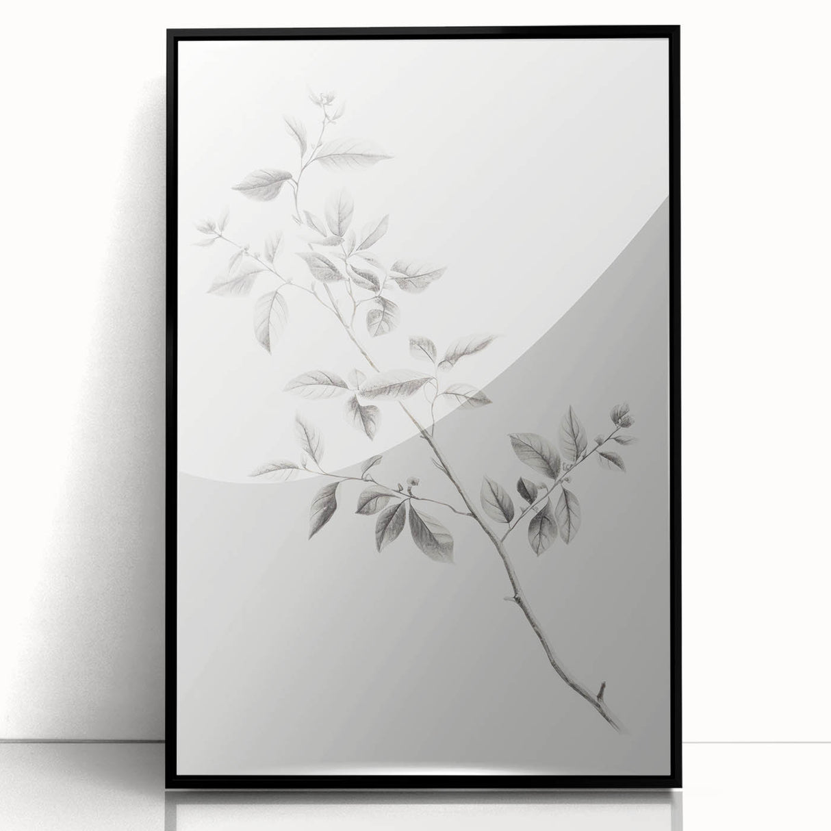 Minimalist Leaf Sketch – Elegant Pencil Drawing of a Branch