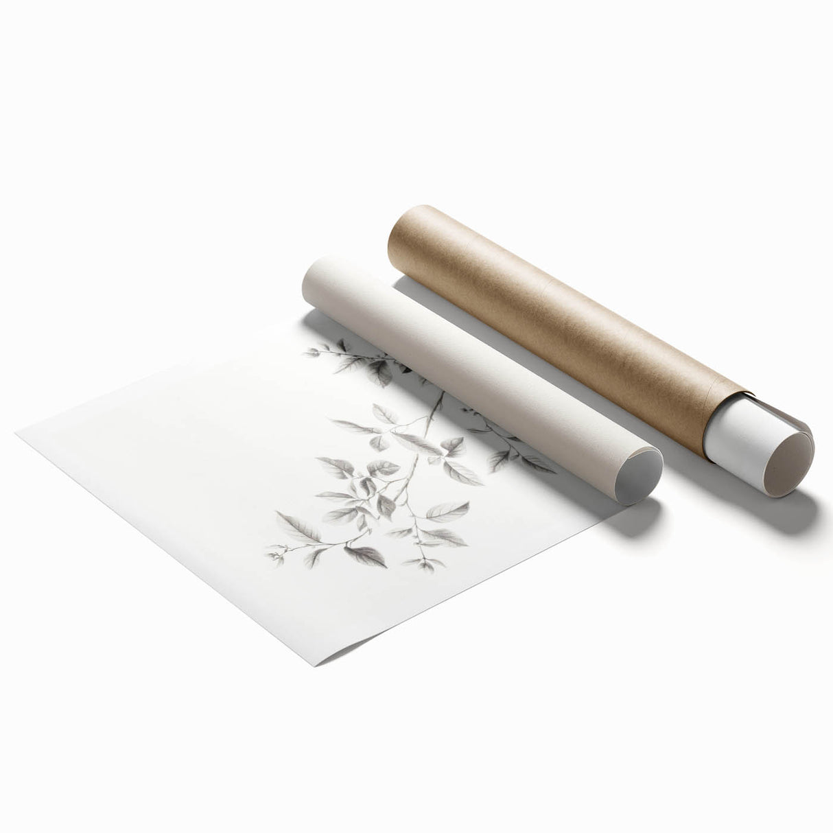 Minimalist Leaf Sketch – Elegant Pencil Drawing of a Branch