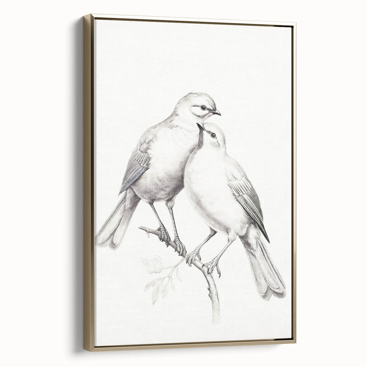 Minimalist Bird Sketch – Elegant Pencil Drawing of Two Birds on a Branch