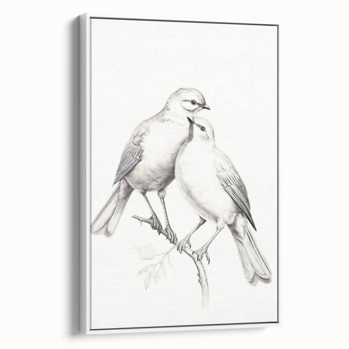 Minimalist Bird Sketch – Elegant Pencil Drawing of Two Birds on a Branch