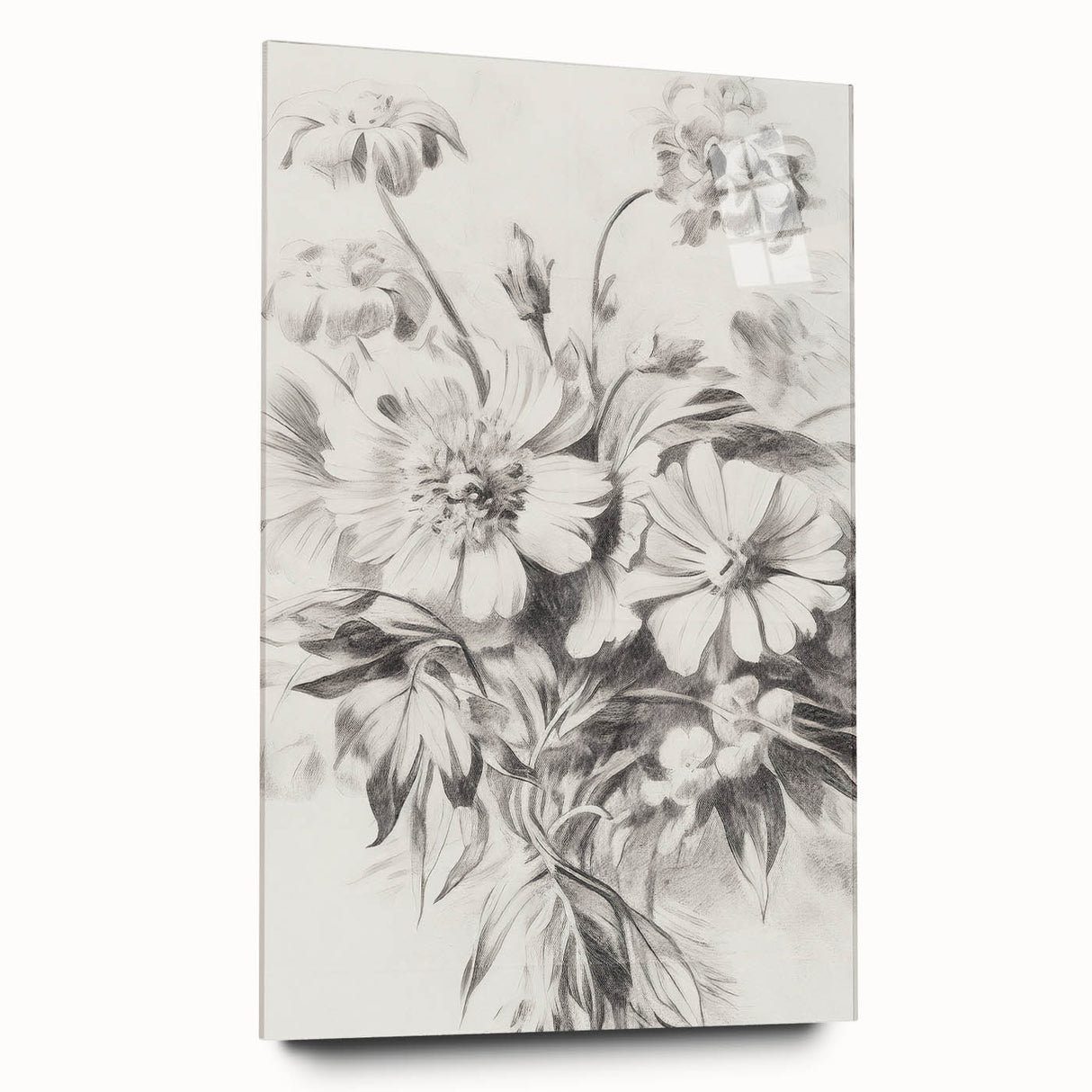 Minimalist Floral Art – Delicate Pencil Sketch of Flowers