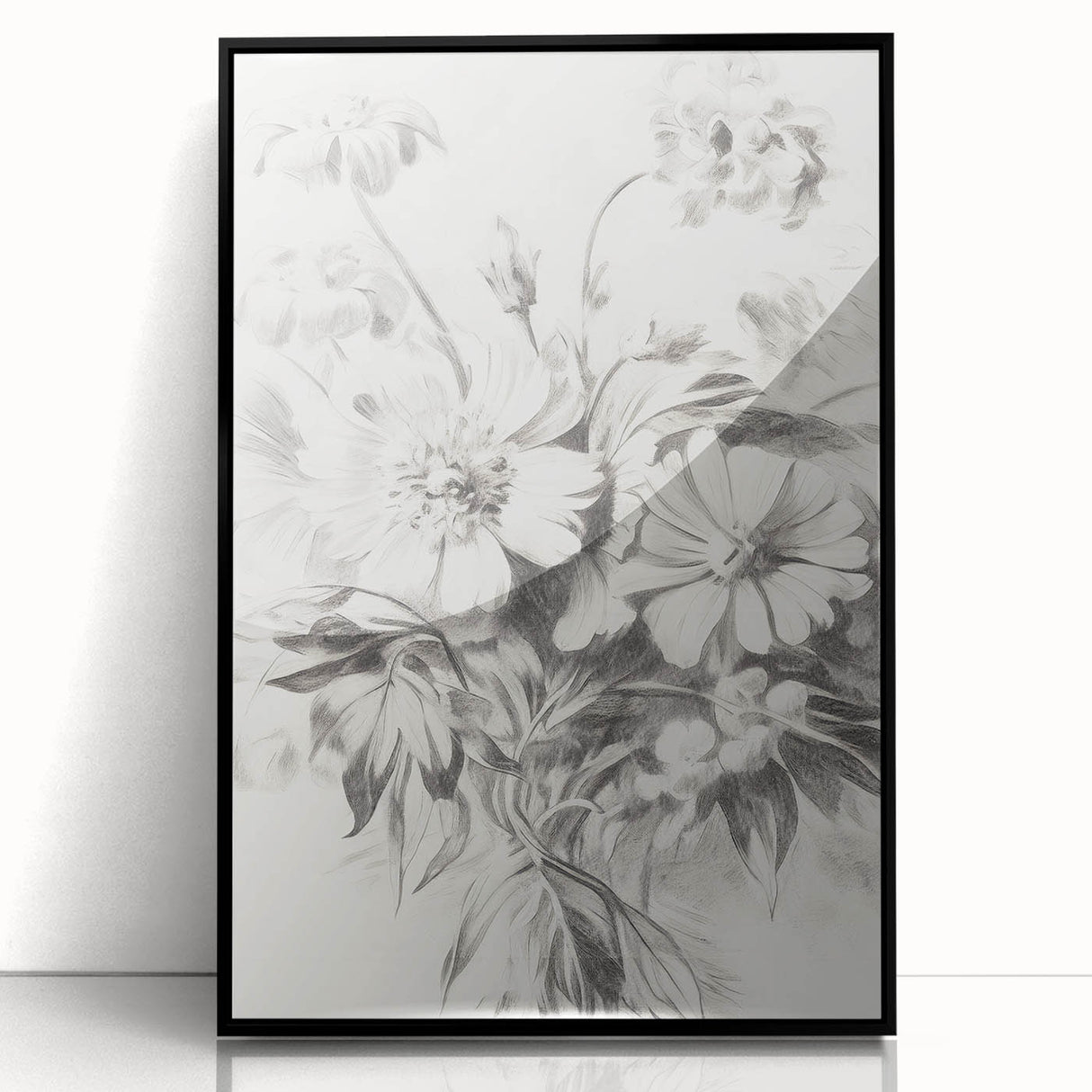 Minimalist Floral Art – Delicate Pencil Sketch of Flowers