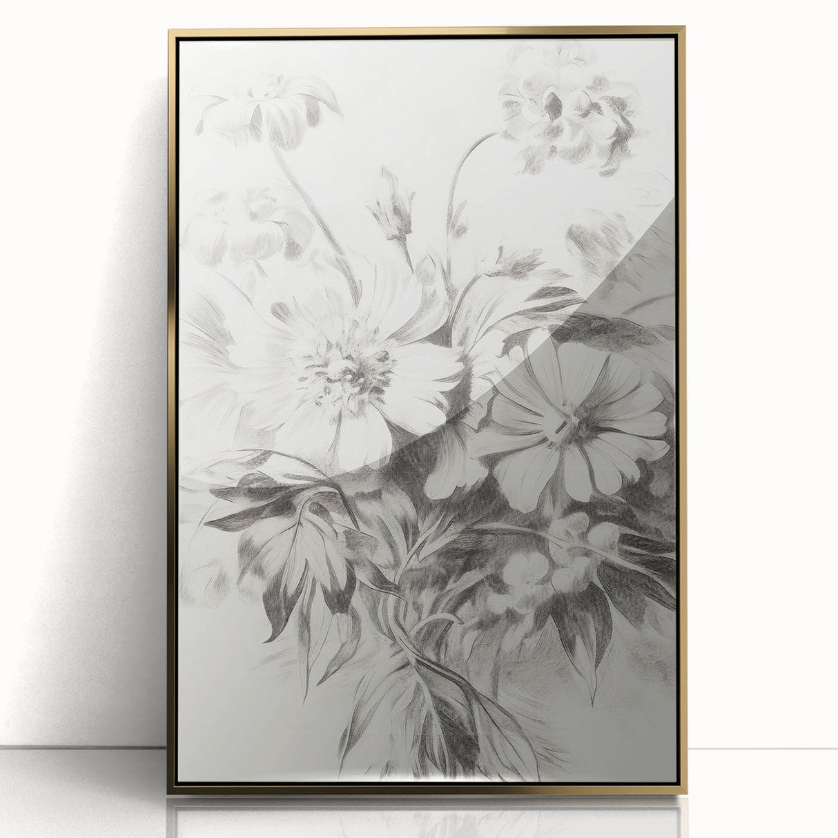 Minimalist Floral Art – Delicate Pencil Sketch of Flowers