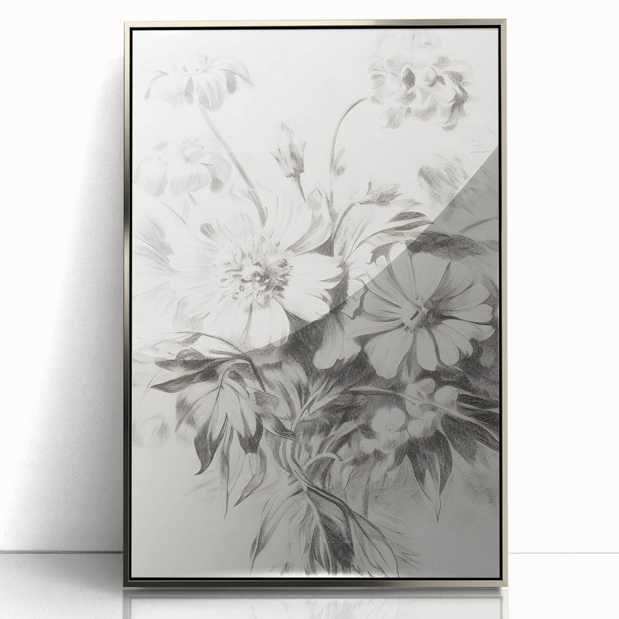 Minimalist Floral Art – Delicate Pencil Sketch of Flowers