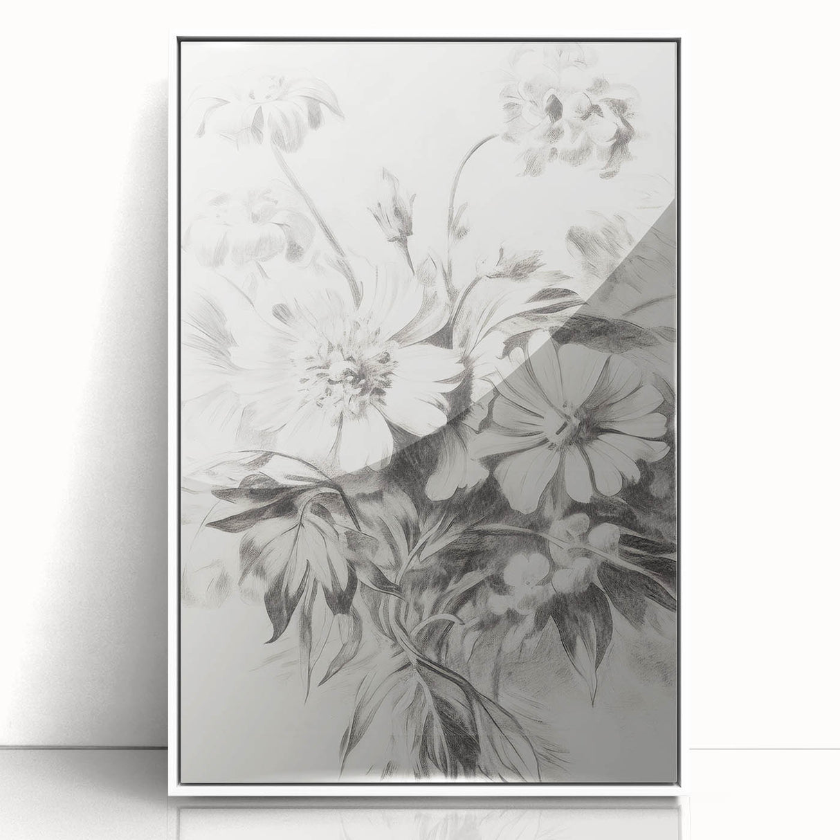 Minimalist Floral Art – Delicate Pencil Sketch of Flowers