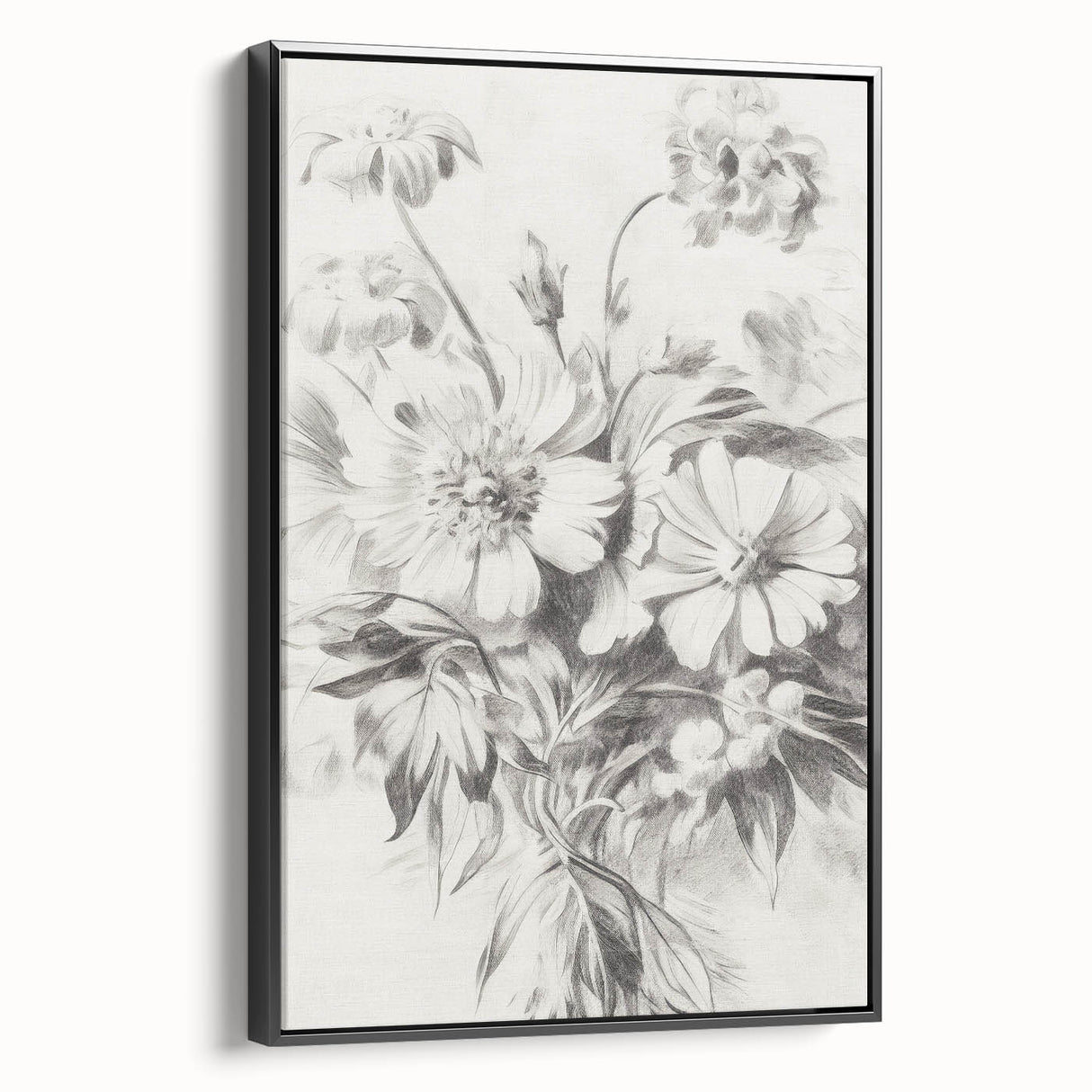 Minimalist Floral Art – Delicate Pencil Sketch of Flowers