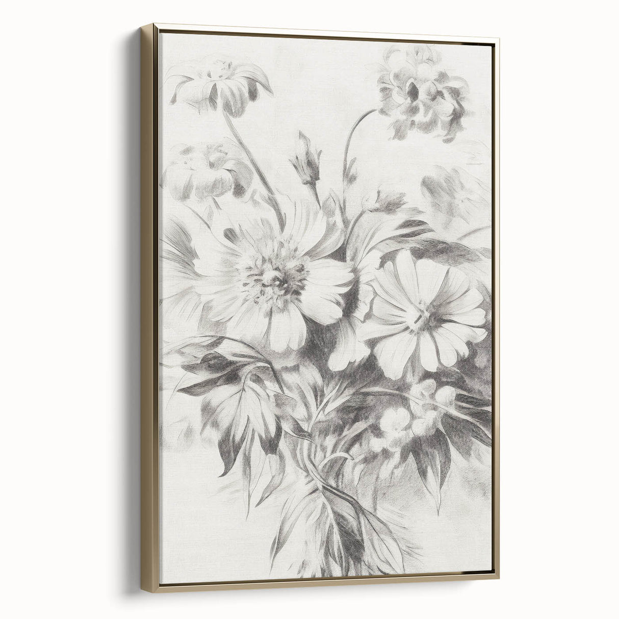 Minimalist Floral Art – Delicate Pencil Sketch of Flowers