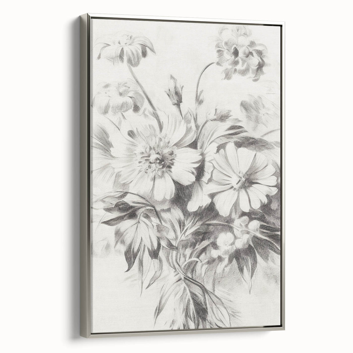 Minimalist Floral Art – Delicate Pencil Sketch of Flowers