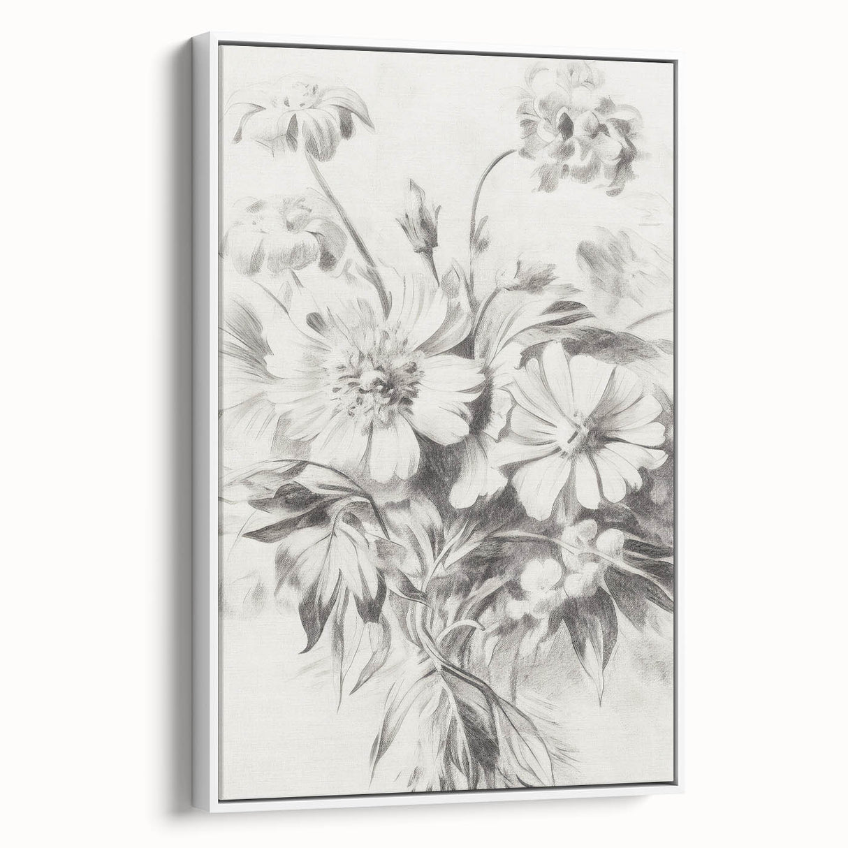 Minimalist Floral Art – Delicate Pencil Sketch of Flowers