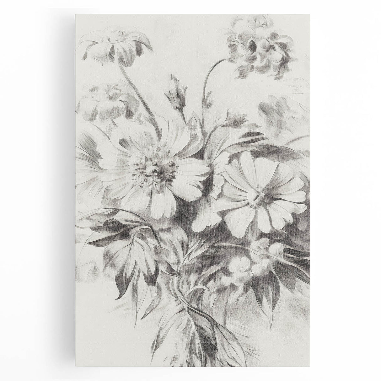 Minimalist Floral Art – Delicate Pencil Sketch of Flowers