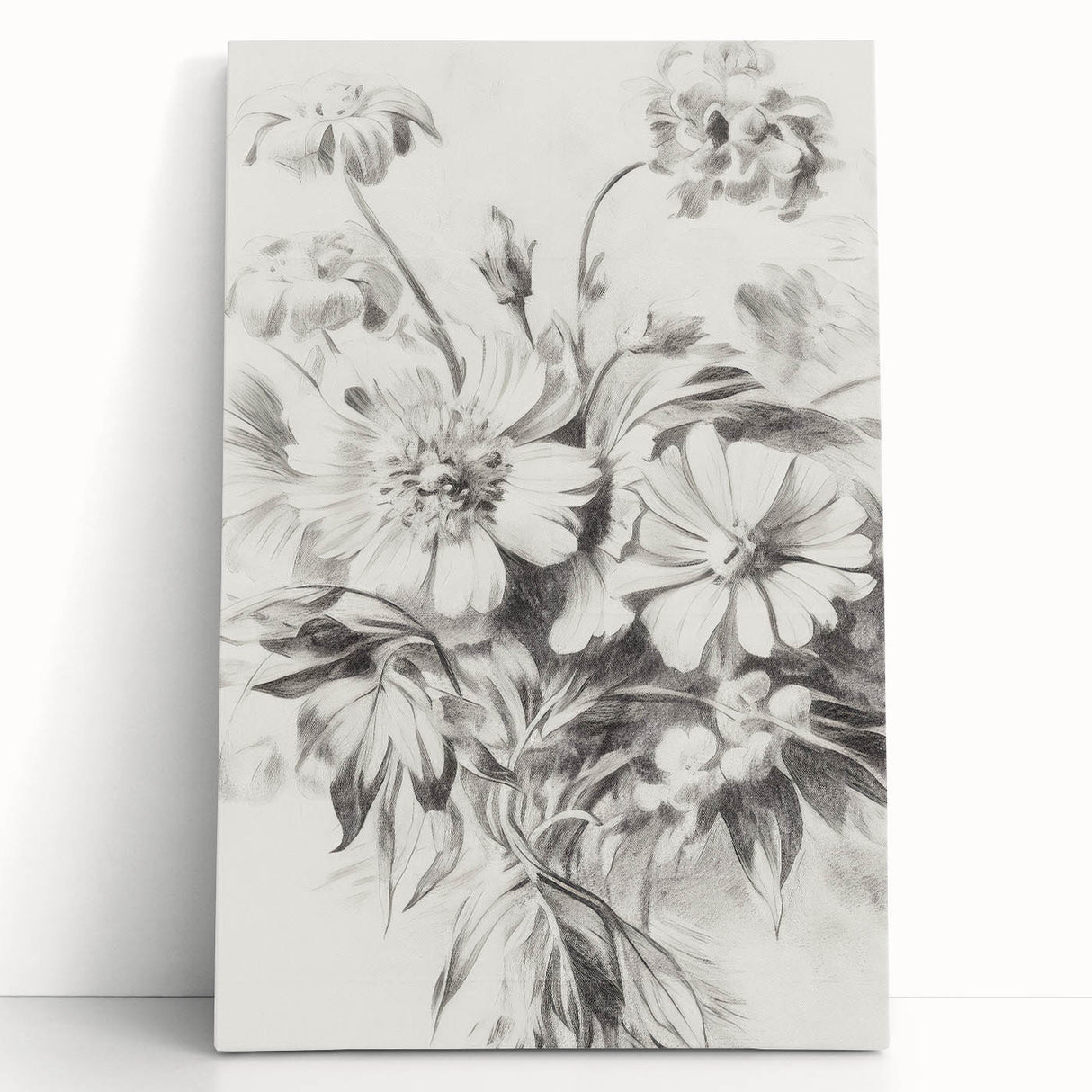Minimalist Floral Art – Delicate Pencil Sketch of Flowers