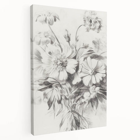 Minimalist Floral Art – Delicate Pencil Sketch of Flowers