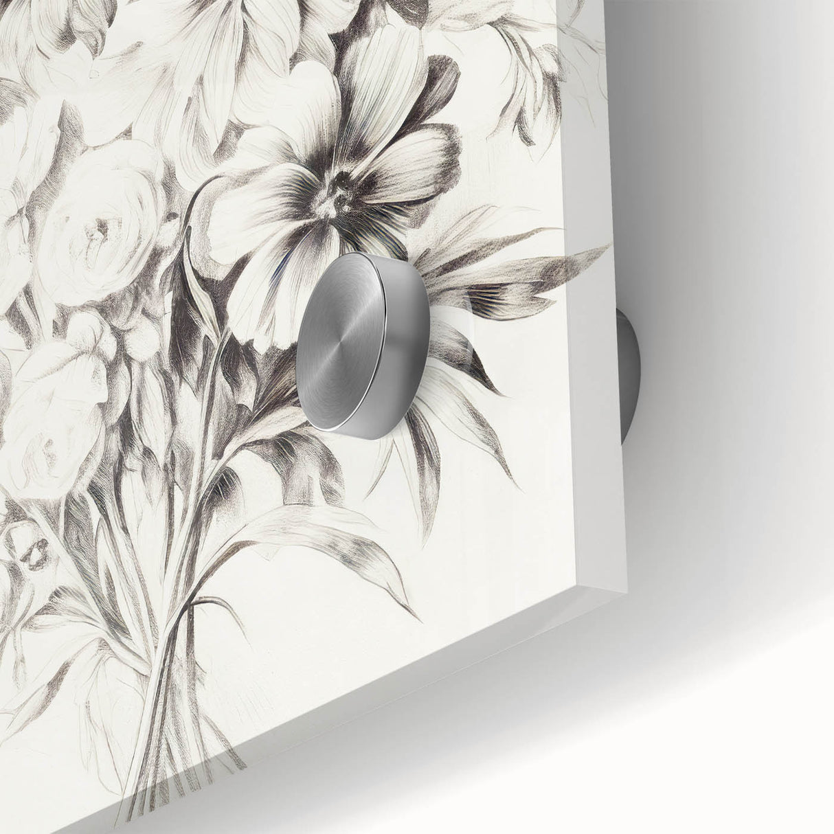 Minimalist Floral Sketch Wall Art – Black and White Flower Bouquet Design