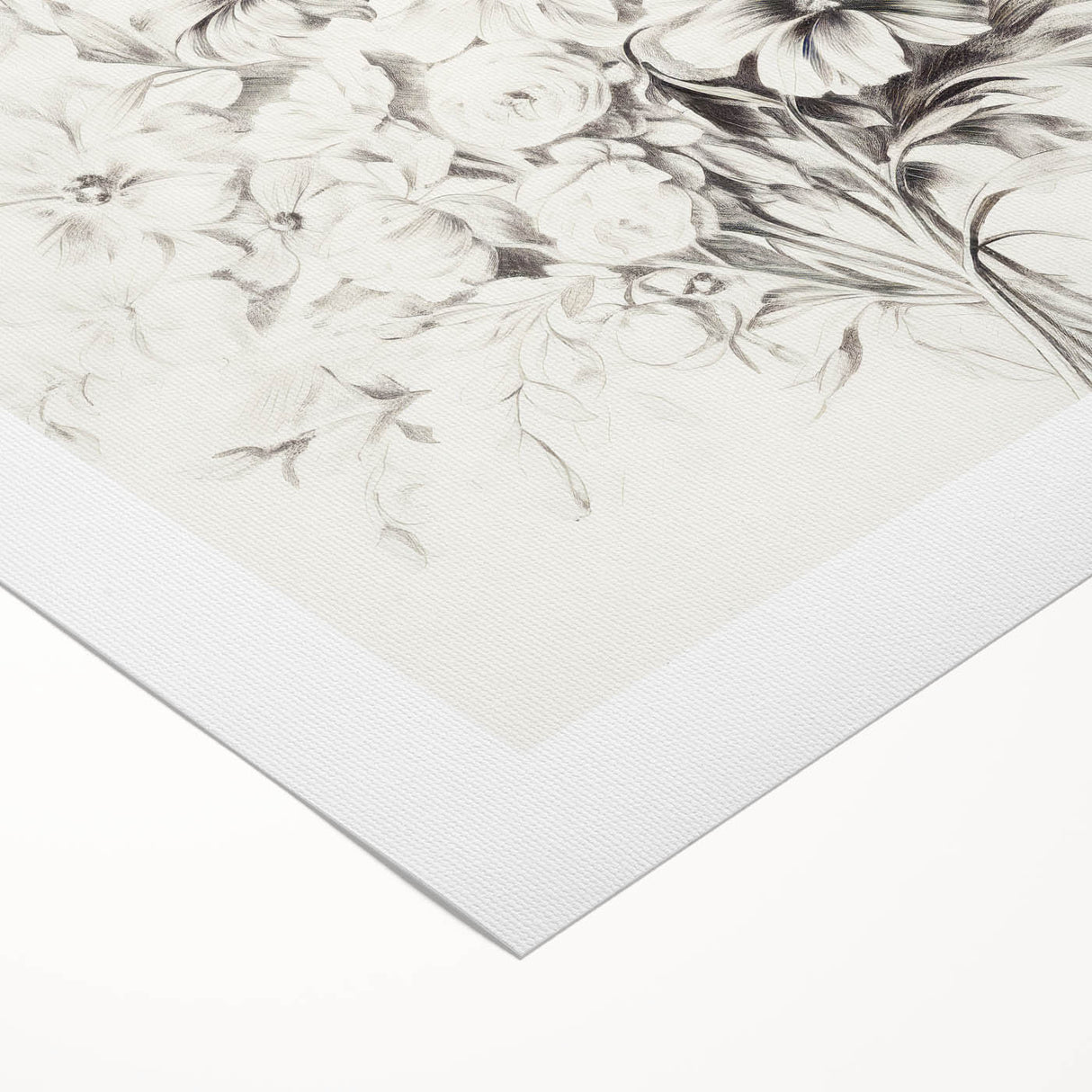 Minimalist Floral Sketch Wall Art – Black and White Flower Bouquet Design