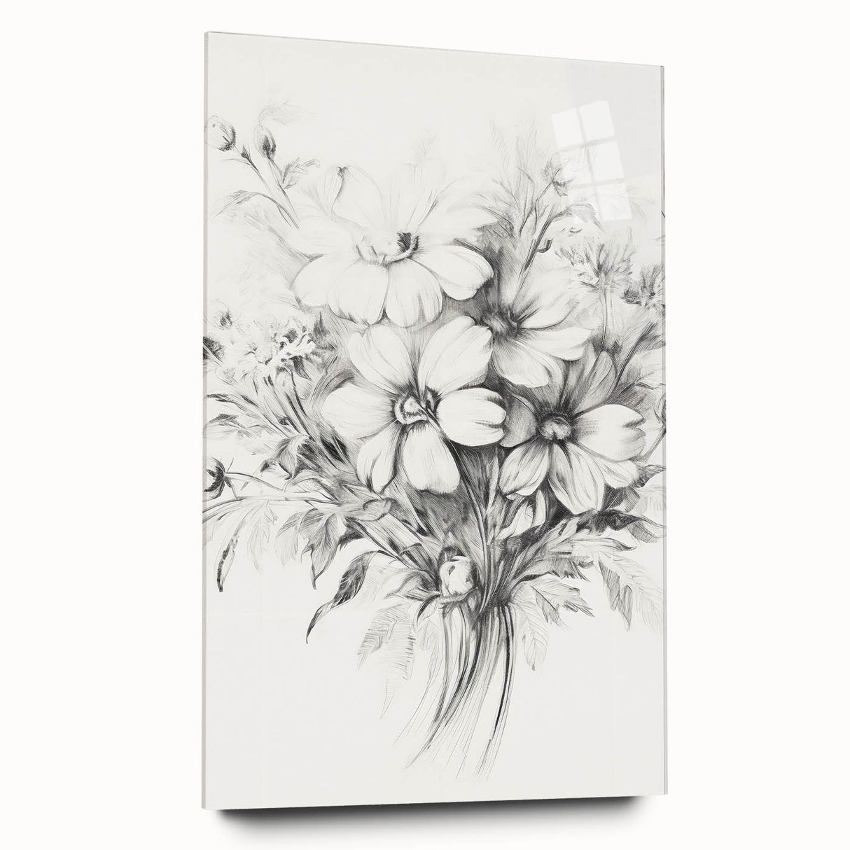 Minimalist Floral Sketch – Detailed Pencil Drawing of Flowers
