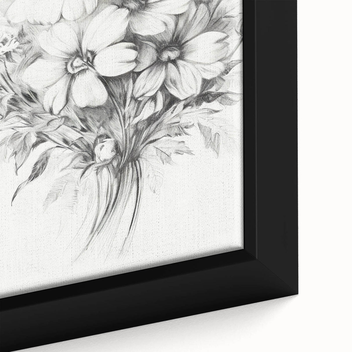 Minimalist Floral Sketch – Detailed Pencil Drawing of Flowers