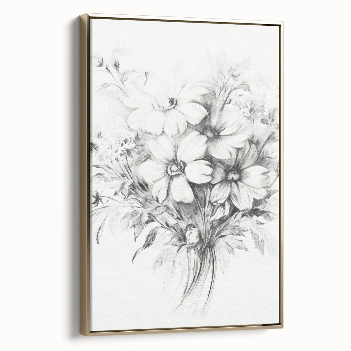 Minimalist Floral Sketch – Detailed Pencil Drawing of Flowers