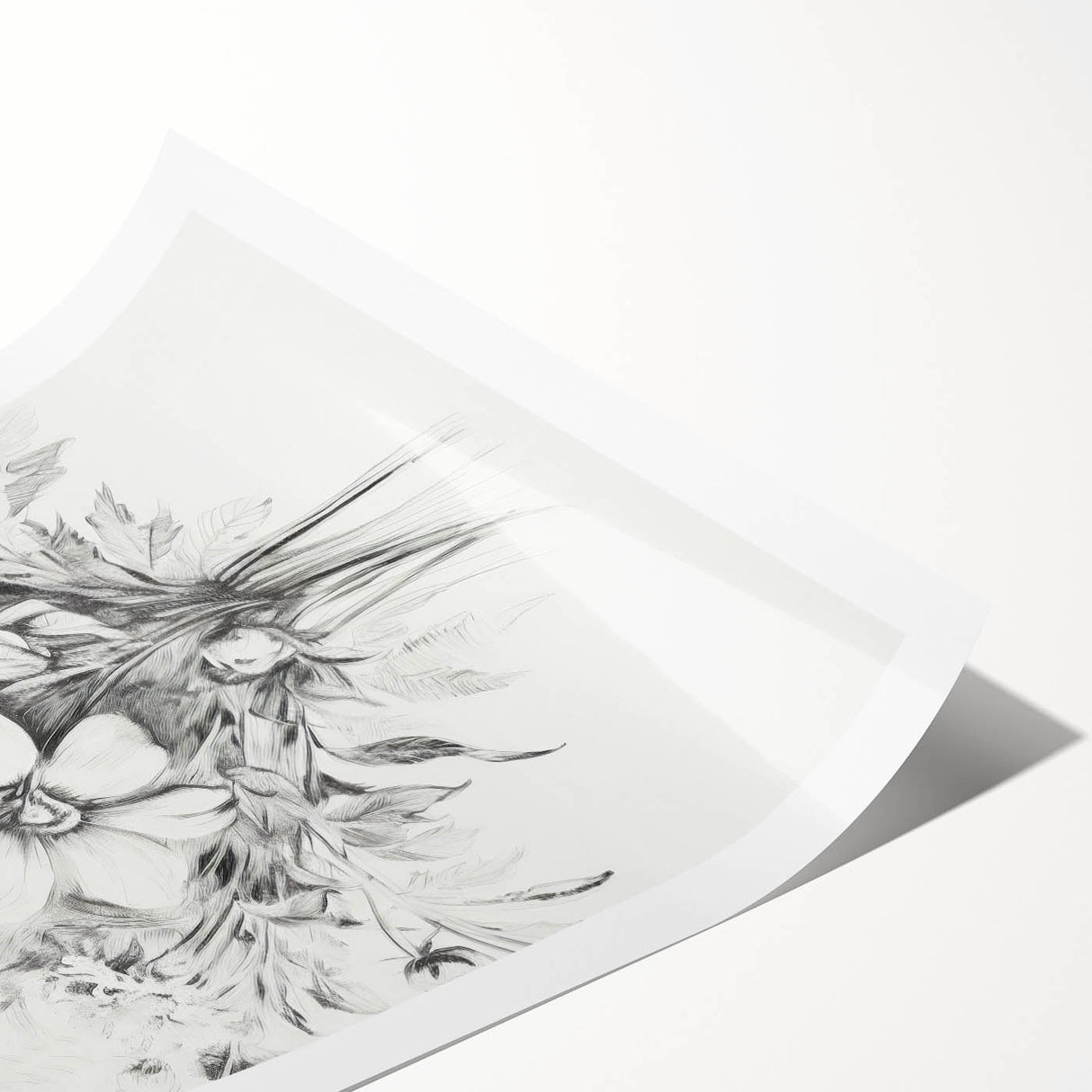 Minimalist Floral Sketch – Detailed Pencil Drawing of Flowers